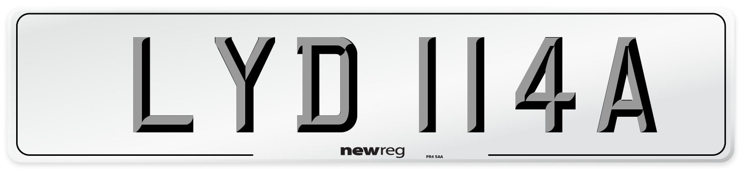 LYD 114A Number Plate from New Reg